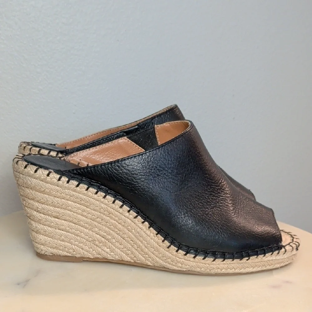 Leather Mules - Espadrille Wedge Slide - BCBGeneration 